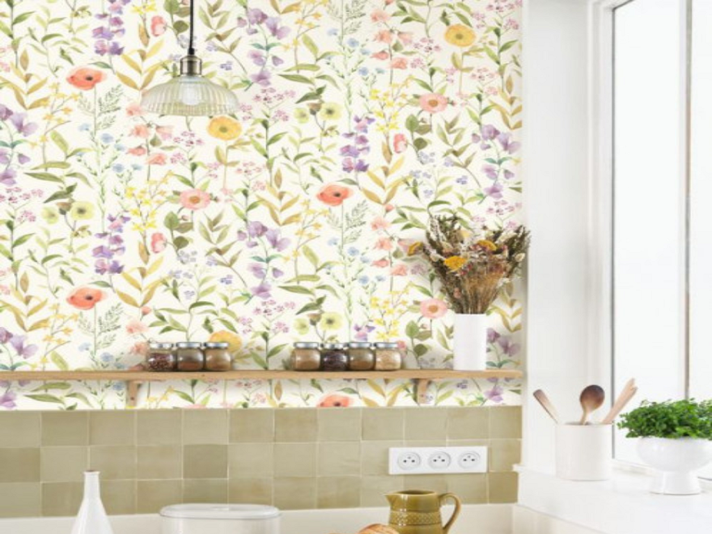 Cortina tecido no varao para casa